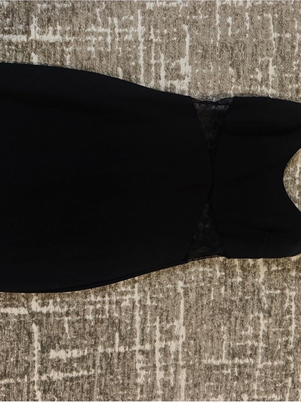 Black Sheath Dress with Lace Inset
